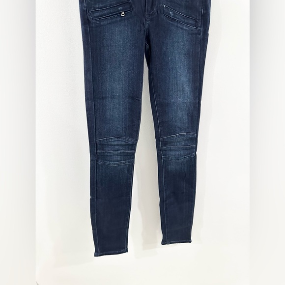 Paige Dark Wash Biker Moto Skinny Jeans Size 24 - Picture 4 of 6